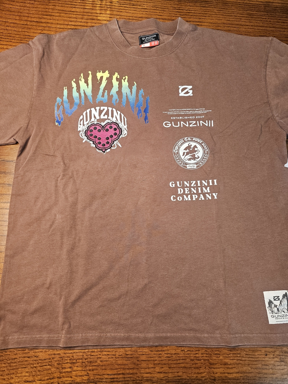 GUNZINI Brown Graphic Crewneck T-Shirt
